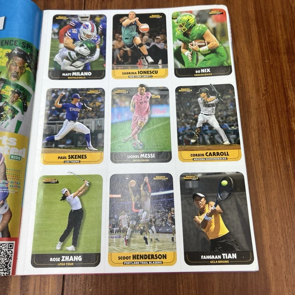 Sports Illustrated Kids Sept/Oct 2023 Jalen Hurts Messi Skenes Cards